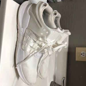 EQT adidas all white shoes